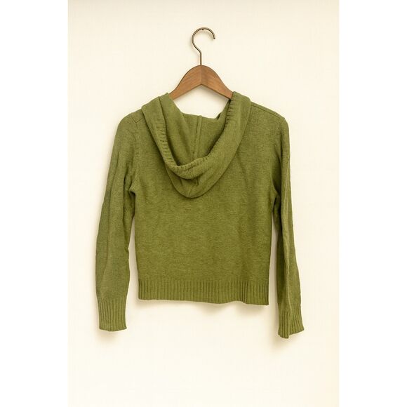 Eddie Bauer Green Zip-Up Hooded Cardigan M - Picture 2 of 4